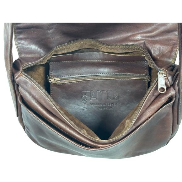 Village Tannery Purse Brown Leather Cross Body Designs by Sevestet NY - Picture 5 of 11